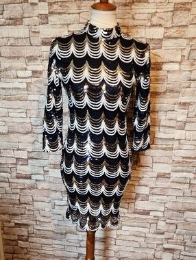 Midnight Doll Dark Blue Gorgeous Sequin Dress